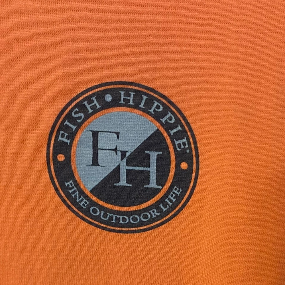 Fish Hippie Long Sleeve T-shirt Sz XS Salmon Logo 100% Cotton - Picture 5 of 7
